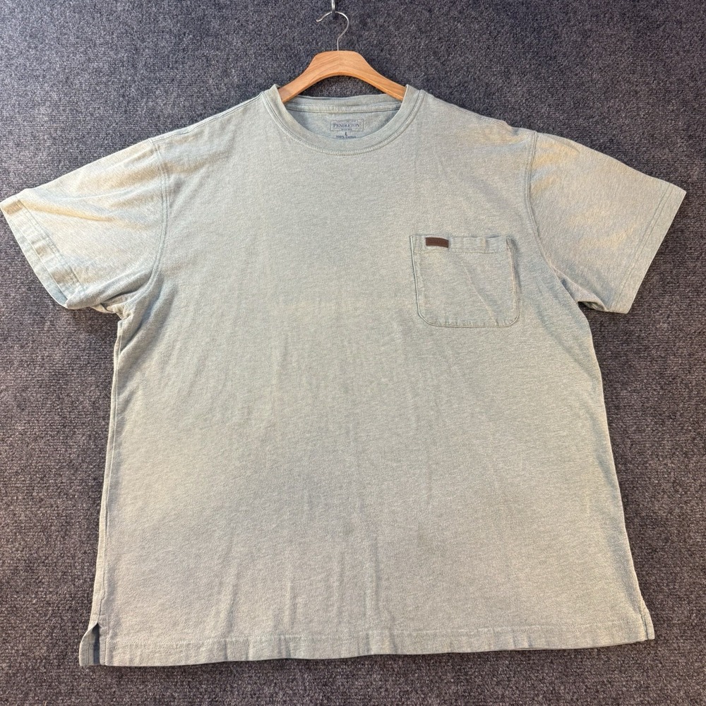 Pendleton Pocket T Shirt Mens Large Green 100% Cotton Short Sleeve Casual Tee